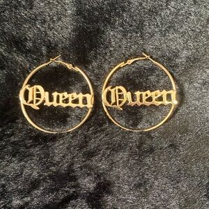 14K Gold Luxury Queen Hoop Earrings